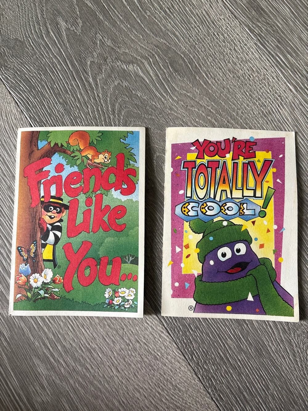 Vintage McDonald's Paint Yourself Cards Hamburglar and Grimace 1994